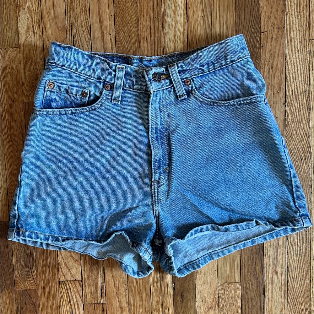Vintage Levi Blue Denim High Rise Women's Shorts